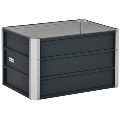 Bac potager compact en acier gris foncé 66 × 47 cm, hauteur 40 cm