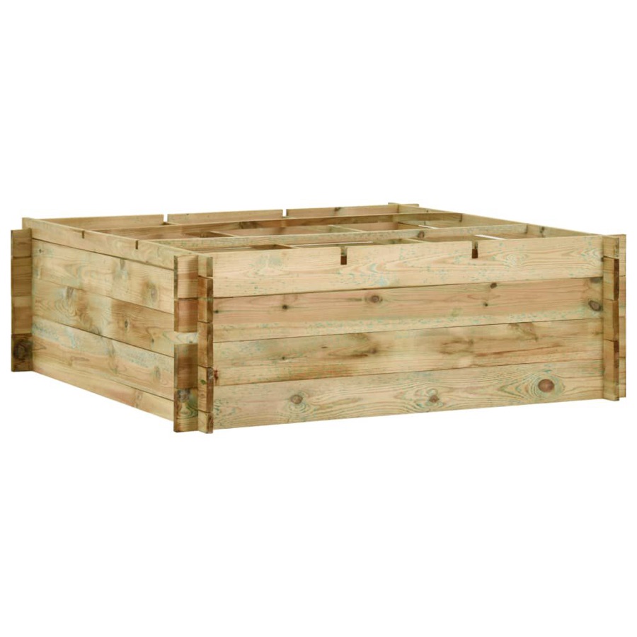Carré potager 9 sections 120 × 120 cm